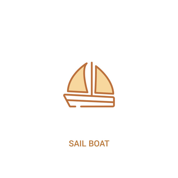 sail boat concept 2 colored icon. simple line element illustrati - Vektör, Görsel