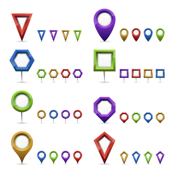 Map markers - Vector, afbeelding