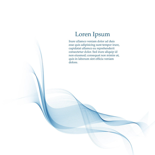 Abstract smooth color wave vector. Curve flow blue motion illustration. Smoke design. - Vector, Image