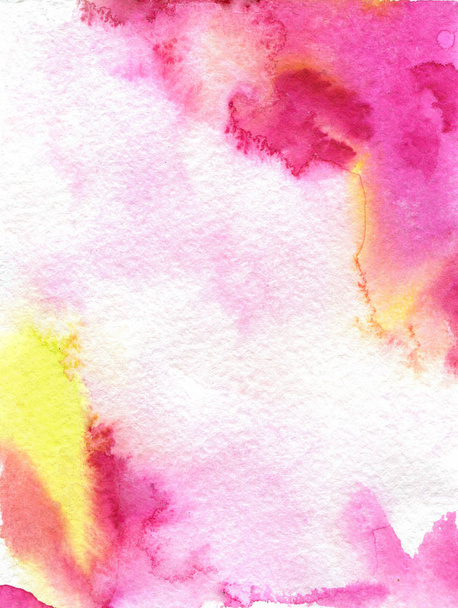 watercolor texture in paper color pink and yellow - Foto, Bild