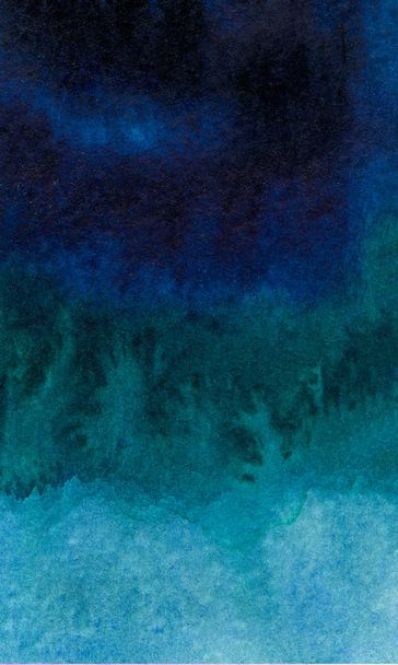 watercolor texture in paper color stretch dark blue and turquoise  - Valokuva, kuva