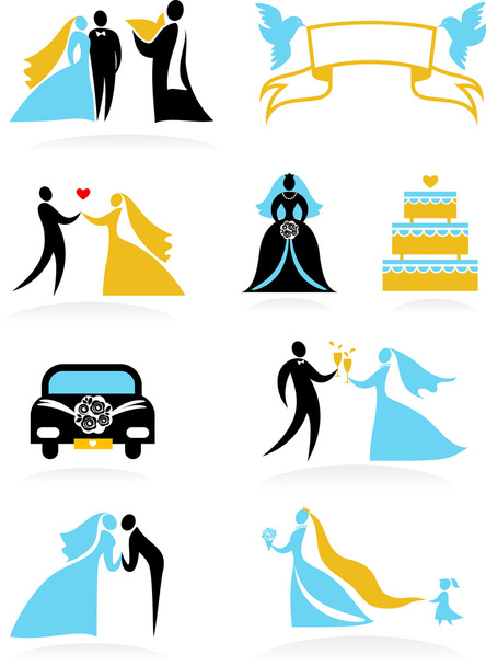 Iconos de boda - 2
 - Vector, Imagen