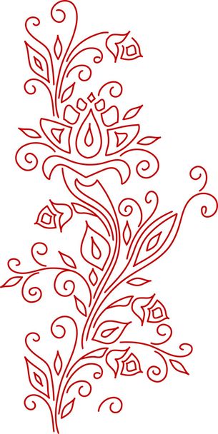 Hand drawn frame with flowers - Vector, imagen