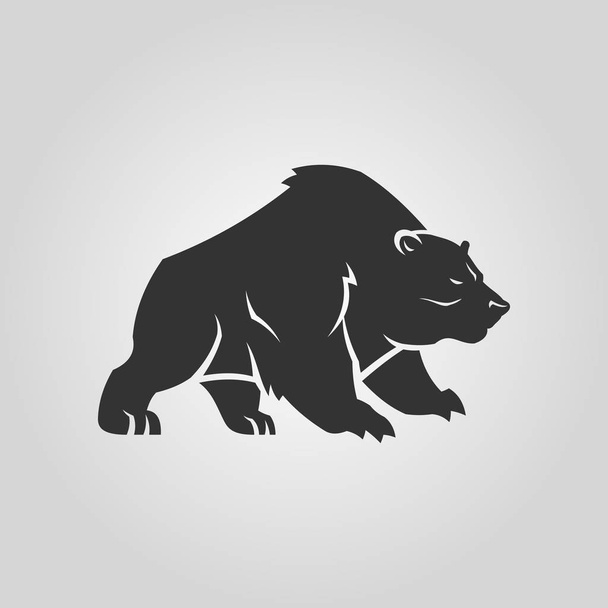 Bear silhouette. Grizzly bear cut out icon. - Vector, Image