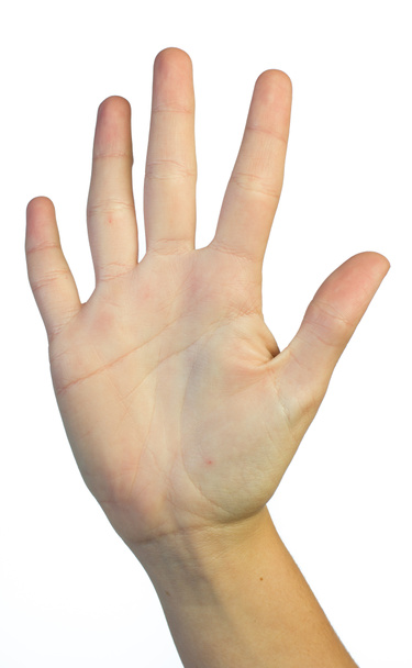 Hand in the air showing 5 fingers - Photo, Image