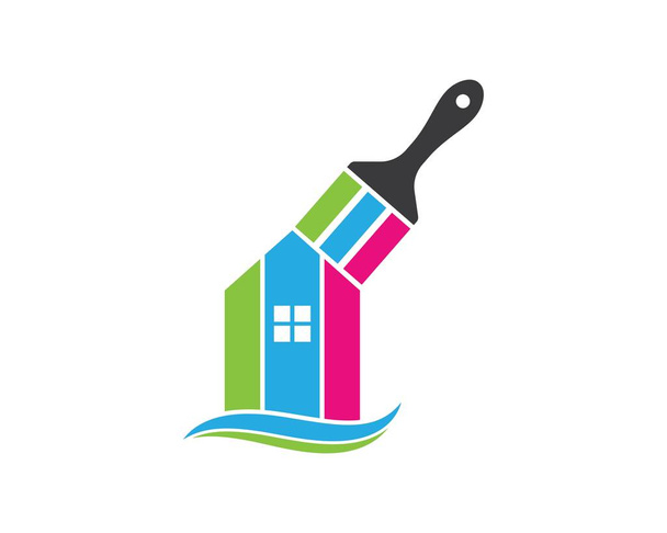 huis, bulding Paint logo pictogram vector illustratie - Vector, afbeelding