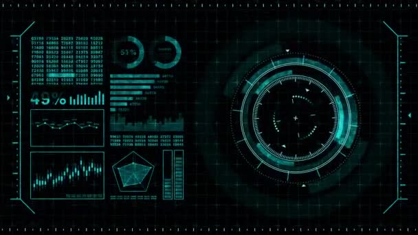 Futuristic game target. Aiming and military. Aim of sniper weapon.Neon digital display. Future radar screen. Technology concept. Camera recording viewfinder. Game control interface element. - Footage, Video