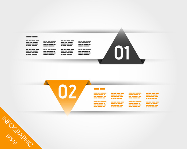 two orange triangular infographic stickes - Vector, Image