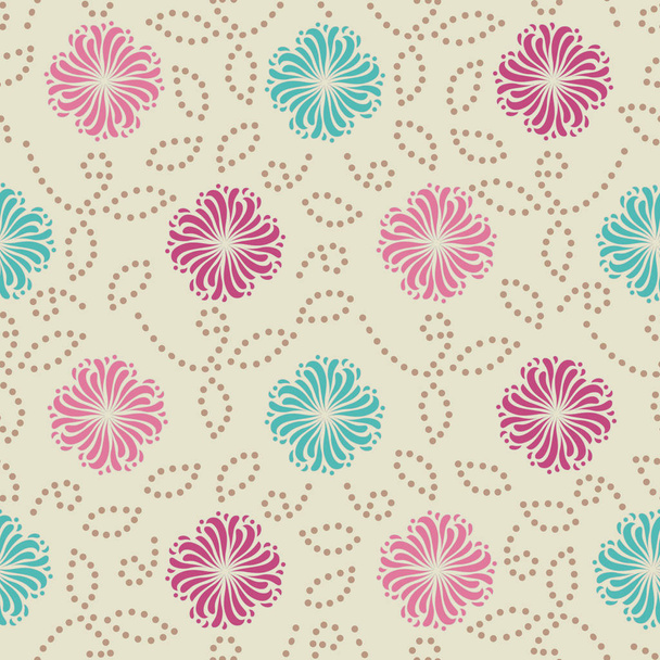 Seamless abstract pattern with the image of a flower ornament. - Διάνυσμα, εικόνα