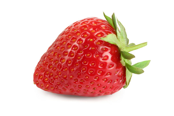 Erdbeere isoliert auf weißem Hintergrund Nahaufnahme. - Foto, Bild