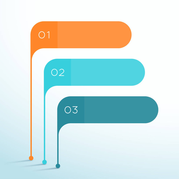 3 Step Vector Banner Shapes 3d Infographic Template - Vettoriali, immagini