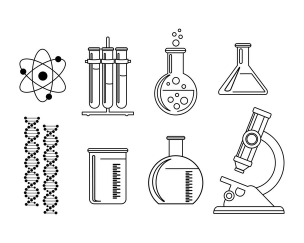 Química. Iconos listos. Ilustración vectorial aislada sobre fondo blanco
 - Vector, Imagen