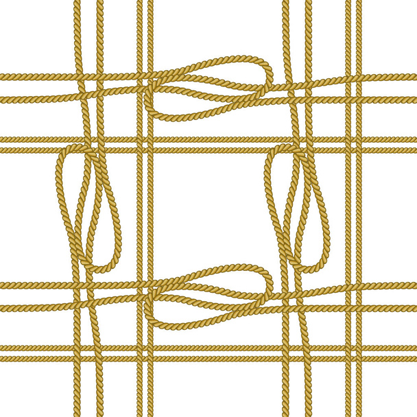 Seamless vector pattern with golden cords. - Vetor, Imagem