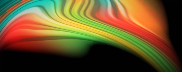 Flowing liquid colors - modern colorful flow poster. Wave liquid shapes. Art design for your design project - Vector, Image