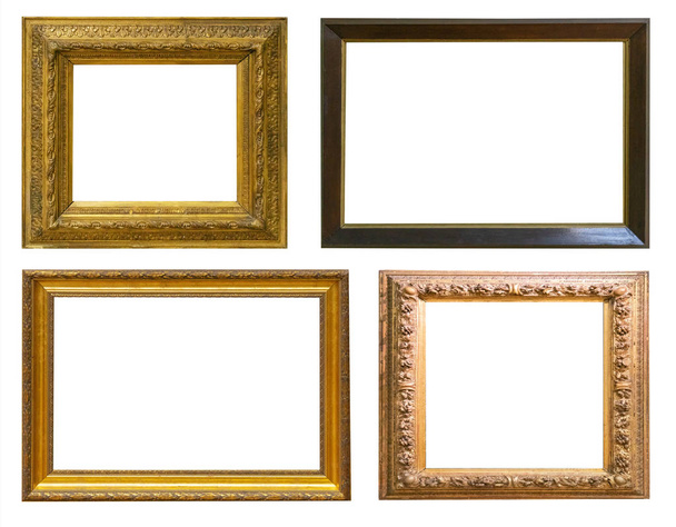 Set of antique picture frames isolated on white background - Photo, Image