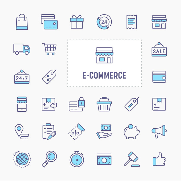 E-commerce Icon Set - Vector, imagen