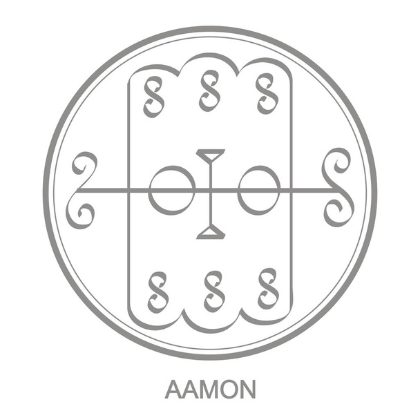Ikona vektoru se symbolem démona Aamon sigil z démona Aamon - Vektor, obrázek
