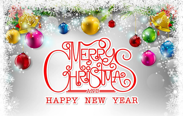 Merry Christmas Everyone greeting card - Vector, Image