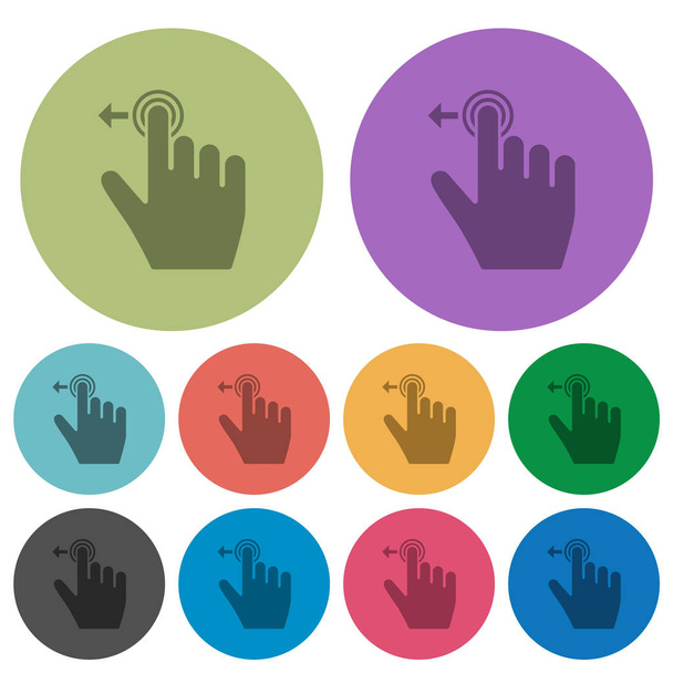 Diapositiva derecha gesto derecho color iconos planos más oscuros
 - Vector, imagen