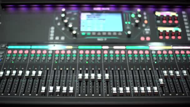 blurred Working Music equipment for sound mixer control - Footage, Video