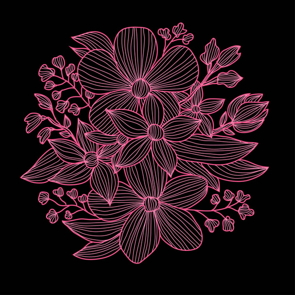 hand drawn floral decoration - Vector, afbeelding