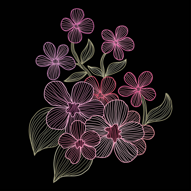 hand drawn floral decoration - Vetor, Imagem
