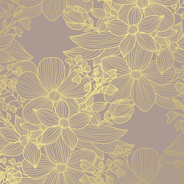 zlatým květinovým vzorem - Vektor, obrázek