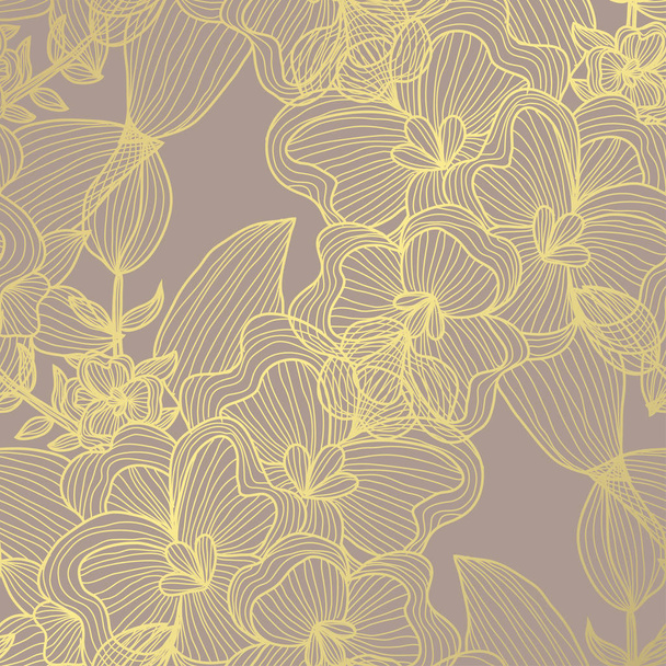 golden floral pattern - Vector, afbeelding