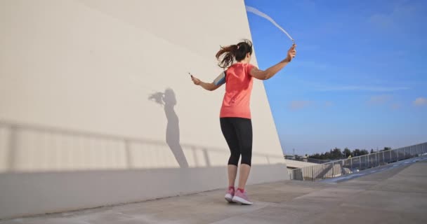 woman sport and rope skipping - Felvétel, videó