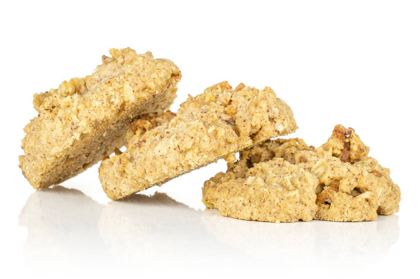 Oat crumble biscuit isolated on white - Valokuva, kuva