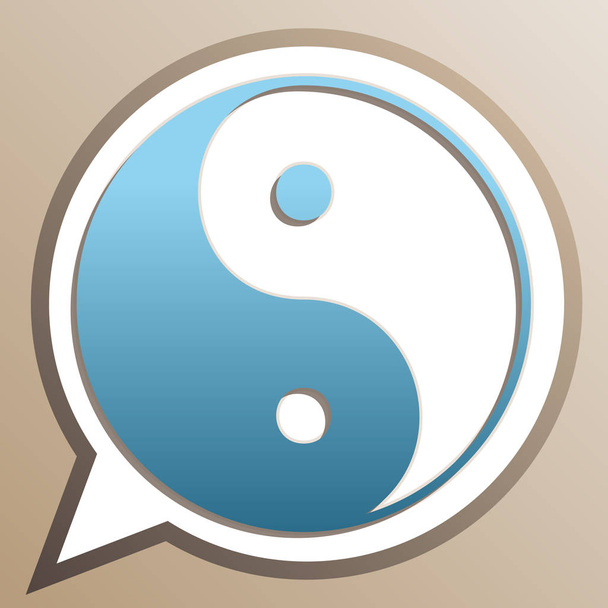 Ying Yang símbolo de armonía y equilibrio. Icono cerúleo brillante en
 - Vector, Imagen
