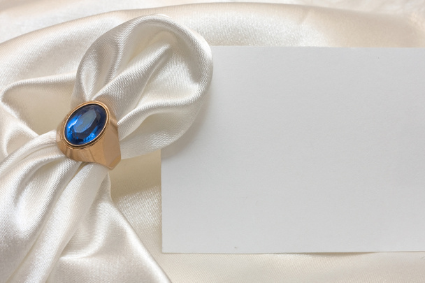 napkin ring, napkin and card - Фото, изображение
