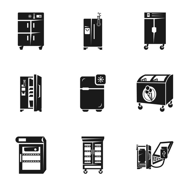 Home fridge icon set, simple style - Vettoriali, immagini