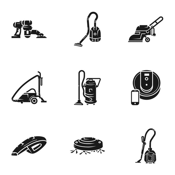 House vacuum cleaner icon set, simple style - Вектор,изображение