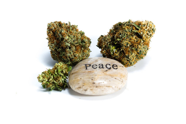 vrede en marihuana - Foto, afbeelding