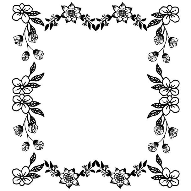 Ornament frame pattern flower, with border element and with leaves. Vector - Vector, Image