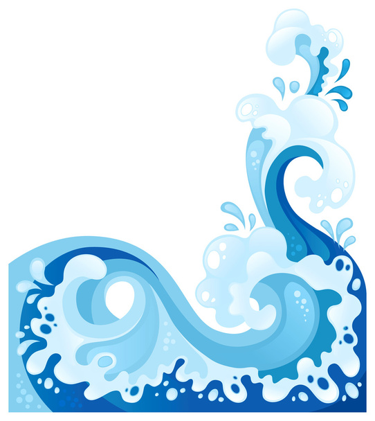 Fondo de olas marinas en el estilo decorativo
 - Vector, Imagen