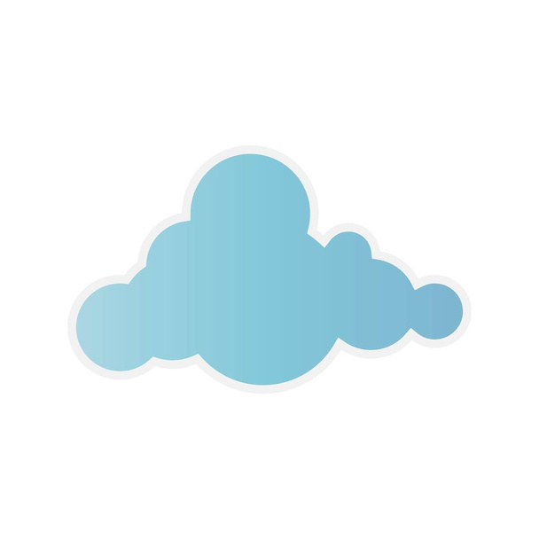 雲。異なる雲の形をした青い空。かわいい夏の雲 - ベクター画像