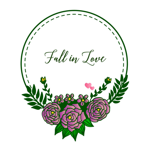Κομψό στυλ του τριαντάφυλλου μωβ λουλούδι πλαίσιο, για την αφίσα πέσει στην αγάπη, ρομαντική. Διάνυσμα - Διάνυσμα, εικόνα