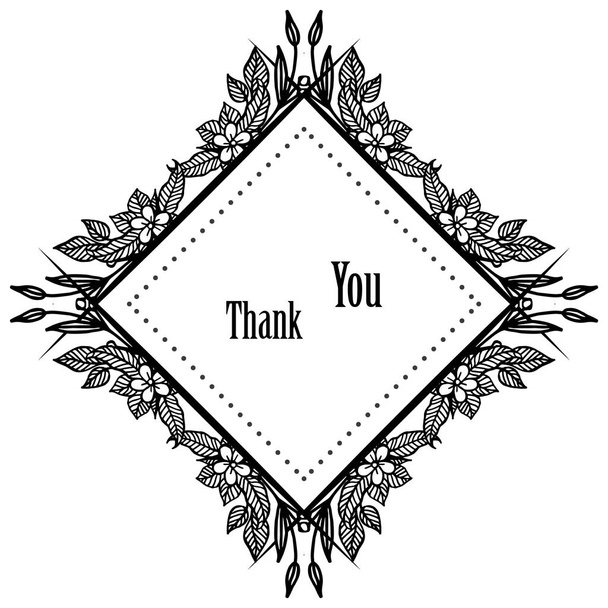 Shape of wreath frame, lettering of thank you, for letter, cards. Vector - Vector, Image