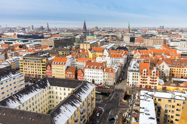 Aerial view of Copenhagen cityscape downtown - Photo, image