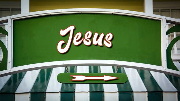 Street Sign to Jesus - Photo, Image