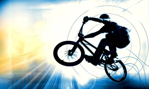 Ilustración deportiva del ciclista bmx
 - Foto, Imagen