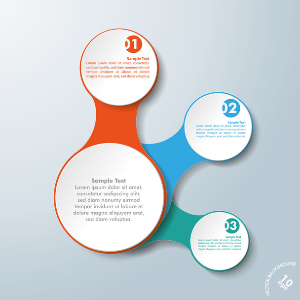 Infographic White Connected Circles 3 Options - Vector, Imagen
