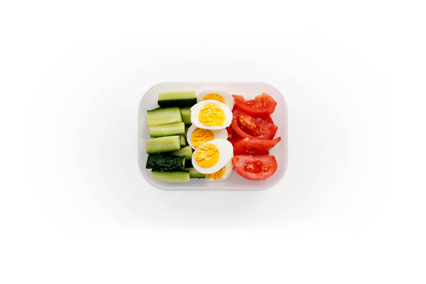 Healthy fitness food in container. Sport food minimalism - Photo, Image