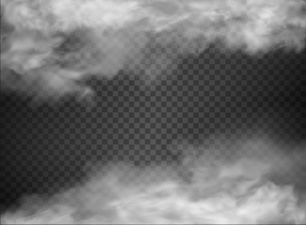 Nebel und Rauch isoliert auf transparentem Hintergrund - Vektor, Bild