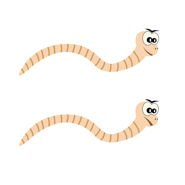 Счастливый и грустный червь
 - Вектор,изображение