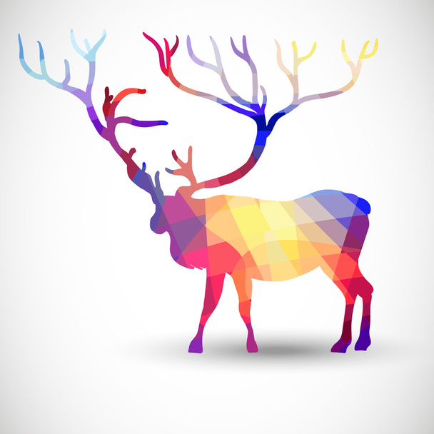 Silhouette a deer of geometric shapes - Vector, afbeelding