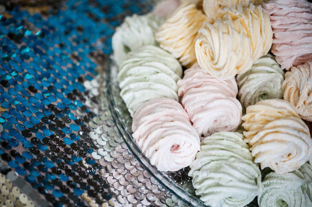 Light and fresh cake. Dry Meringue Homemade Candies. - Photo, Image