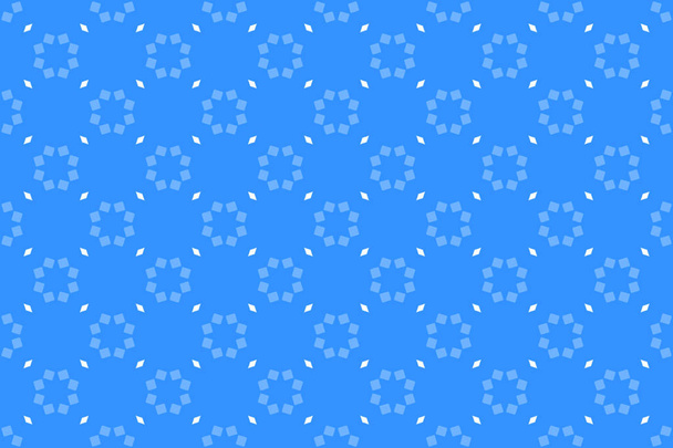 Seamless pattern. Blue background, shaped eight-point stars and  - Photo, Image